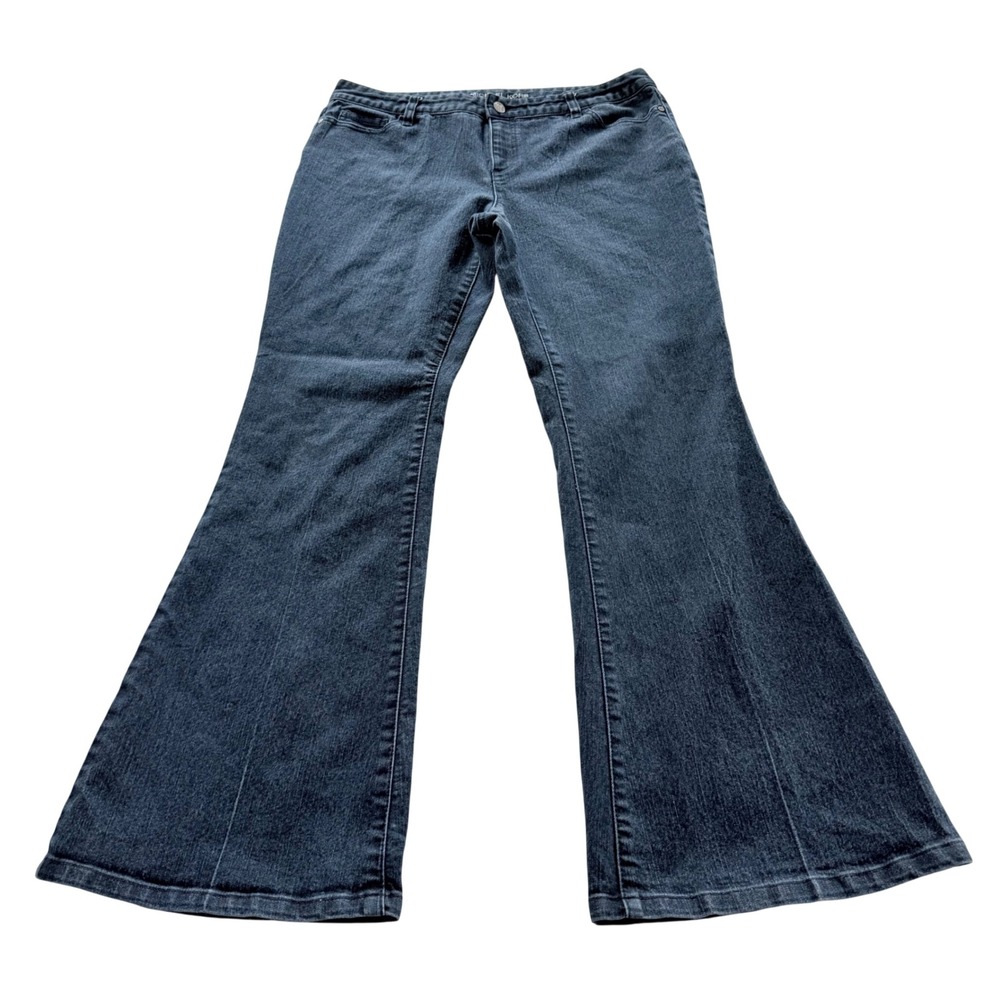 Michael Kors Flare Leg Jeans Womens 10 Dark Wash Blue Stretch Denim Retro Boho